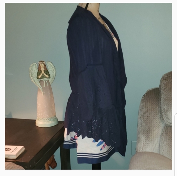 New Suzanne Betro Eyelet Ladder Lace Cardigan - Picture 5 of 8